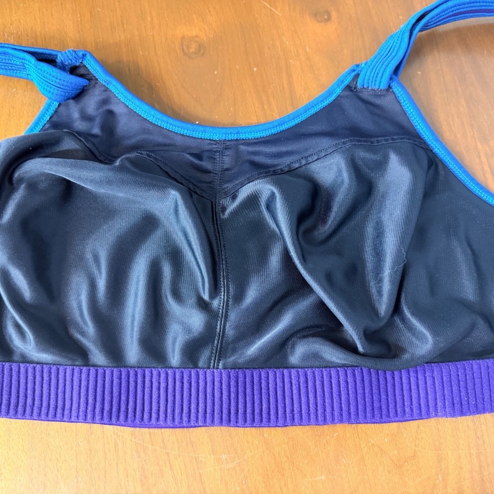 Moving Comfort Sports Bra Women 36D Blue Fiona High Impact Racerback Adjustable - Picture 5 of 5